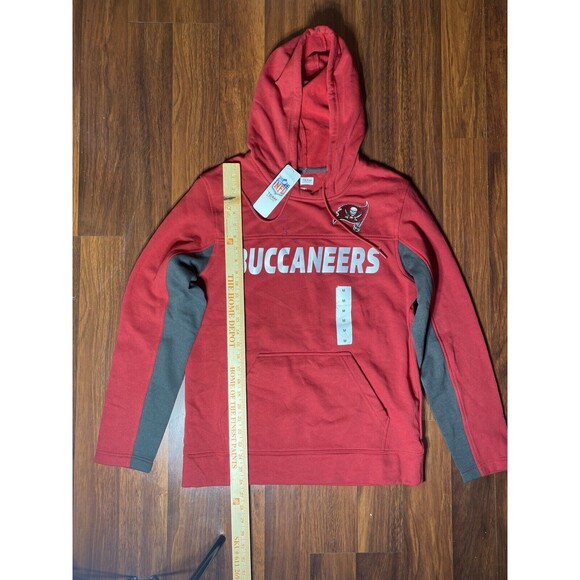 Team Apparel Men's Long Sleeve NFL Tampa Bay Buccaneers Drawstring Hoodie Medium - Picture 2 of 6